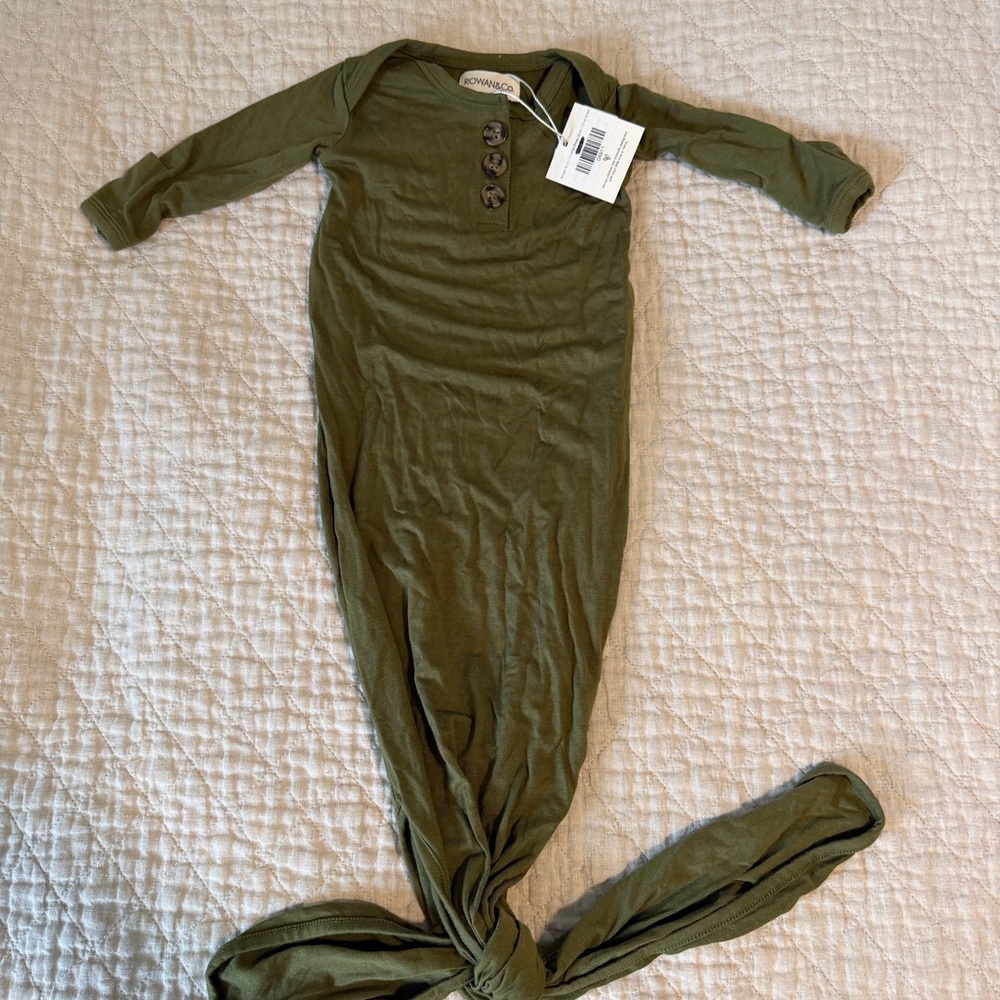 NWT Rowan & Co. Olive Baby Gown
